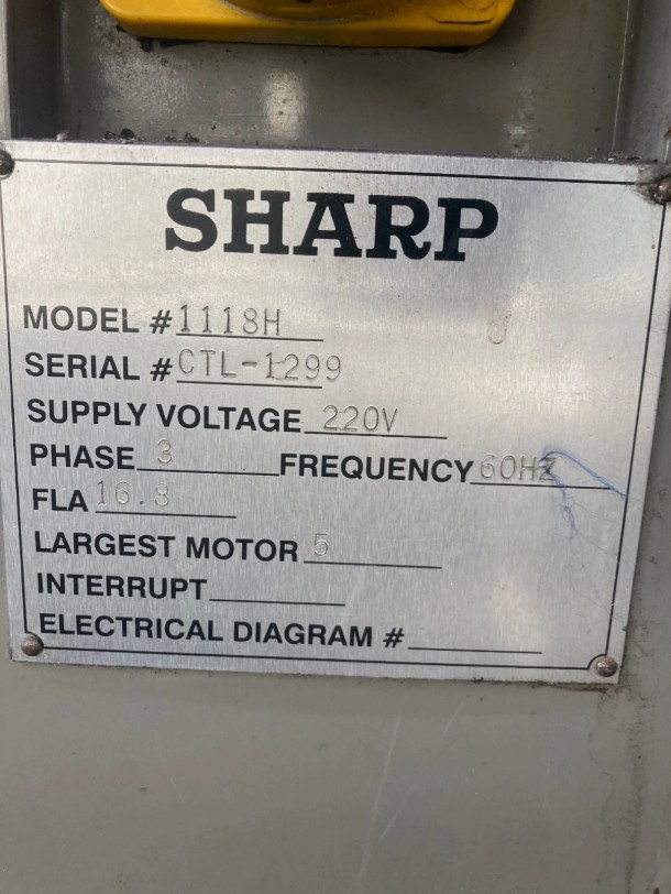 11" x 18" Sharp #1118H, Engine Lathe, quick-change gearbox, digital read out, 220 Volts, 3PH - Image 5