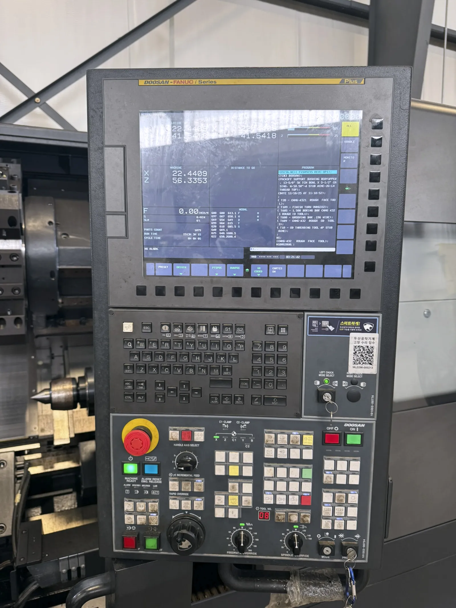 Daewoo Doosan #Puma-5100LB, CNC turning center, 30" swing, 21" chuck, 6" bar, 80" centers, 24" dia., 50 HP - Image 8