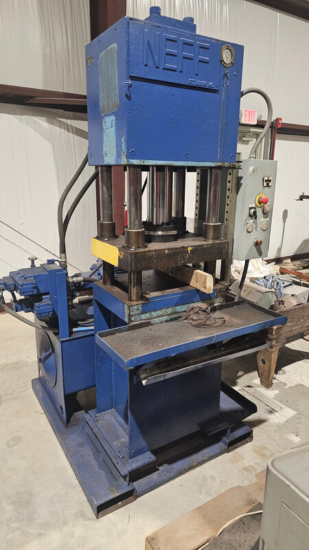75 Ton, Neff #E-4, heavy duty 4-post hydraulic press, 20 HP Lincoln Electric AC motor, 1750 RPM, Fr. 256T - Image 1