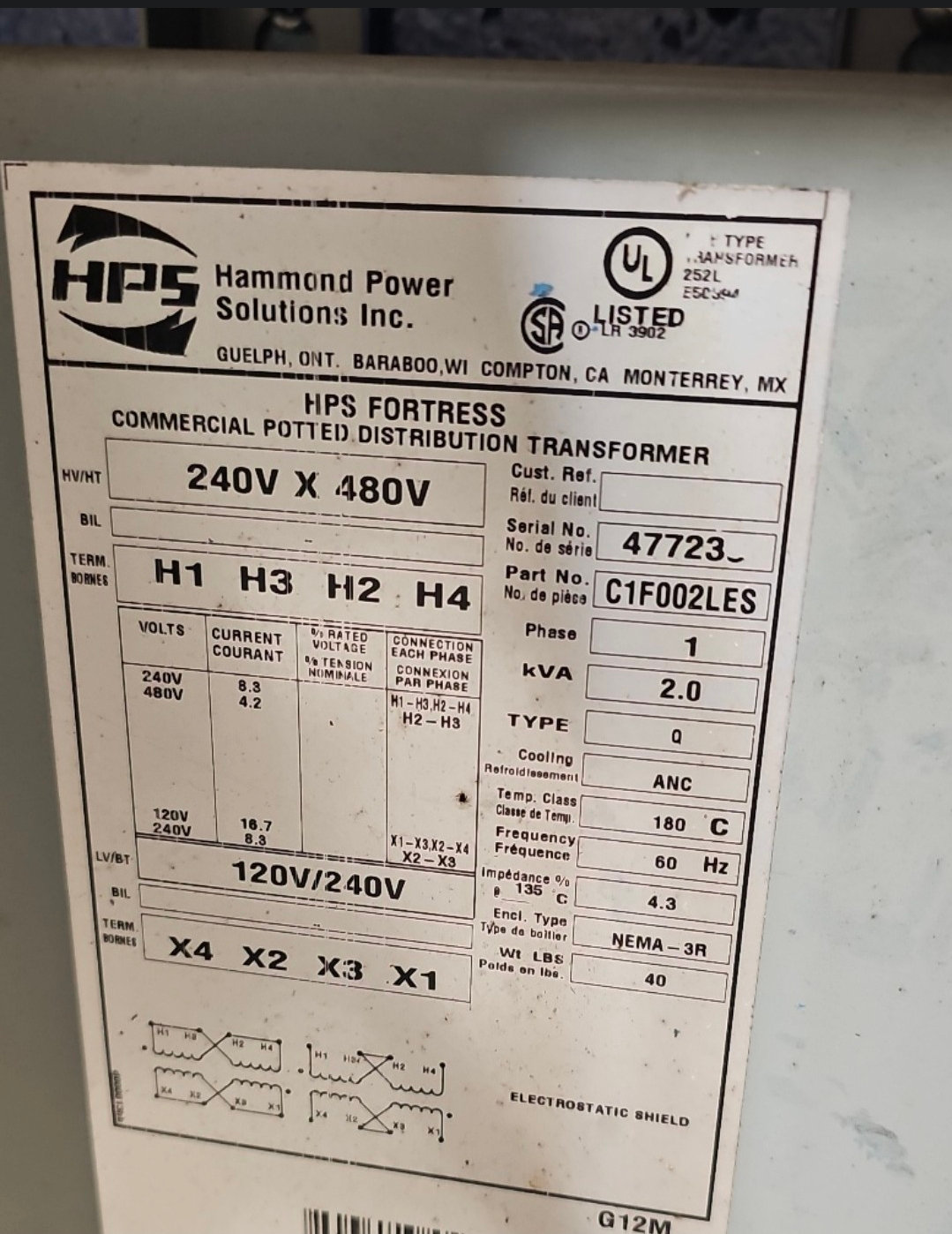 75 Ton, Neff #E-4, heavy duty 4-post hydraulic press, 20 HP Lincoln Electric AC motor, 1750 RPM, Fr. 256T - Image 5