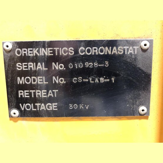 Ore Kinetics #CS-LAB-1, Electrostatic Separator, 12" diameter drum, 8" wide - Image 4
