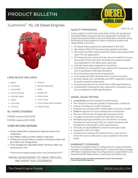 Cummins #ISL, long block diesel engine, remanufactured - Image 2