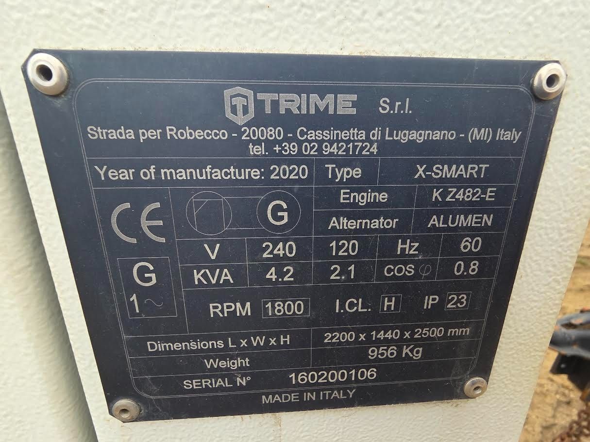 Trime #Eco-Light-EL, 3 KW light tower, Kubota Z482-E4B diesel engine, trailer mounted, 2020 - Image 2