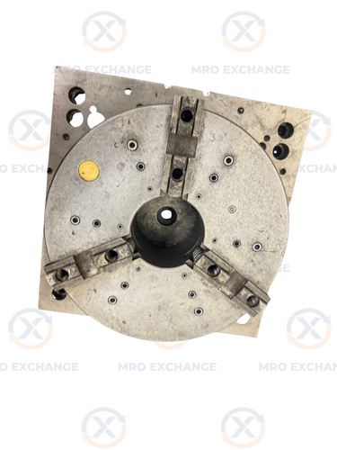 10" 3-Jaw Self-Centering Lathe Chuck #424499-7A, Square Adapter Plate, Approx. 4" Bore - Image 1