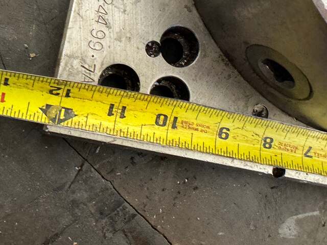 10" 3-Jaw Self-Centering Lathe Chuck #424499-7A, Square Adapter Plate, Approx. 4" Bore - Image 7