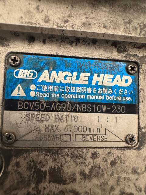 BIG Daishowa #BCV50-AG90/NBS10W-230, Right Angle Head, CAT50, NBS10W Collet Chuck Output, 230mm Gauge Length - Image 5