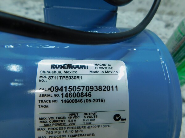 Rosemount #8711TPE030R1, Wafer Magnetic Flowtube Flow Meter, 3" - Image 7
