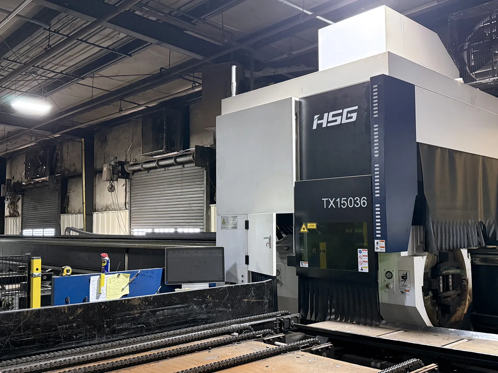 HSG #TX15036, CNC tube laser, 6 kW, 14.17" max diameter, 50' infeed/outfeed, 3,150 IPM, 2023 - Image 1