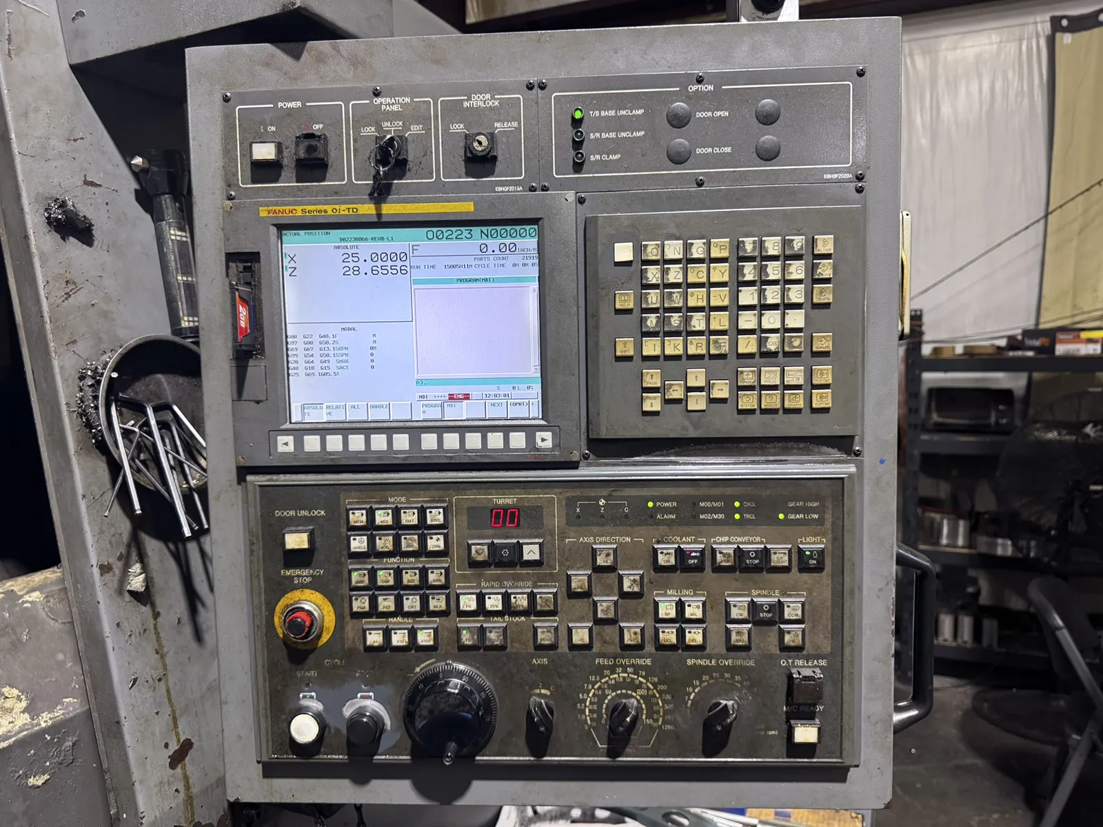 Samsung #SL45/2200BB, CNC lathe, 30.5" swing, 86" centers, 24" chuck, 7.125" bore, 50 HP, 1200 RPM, 2013 - Image 7