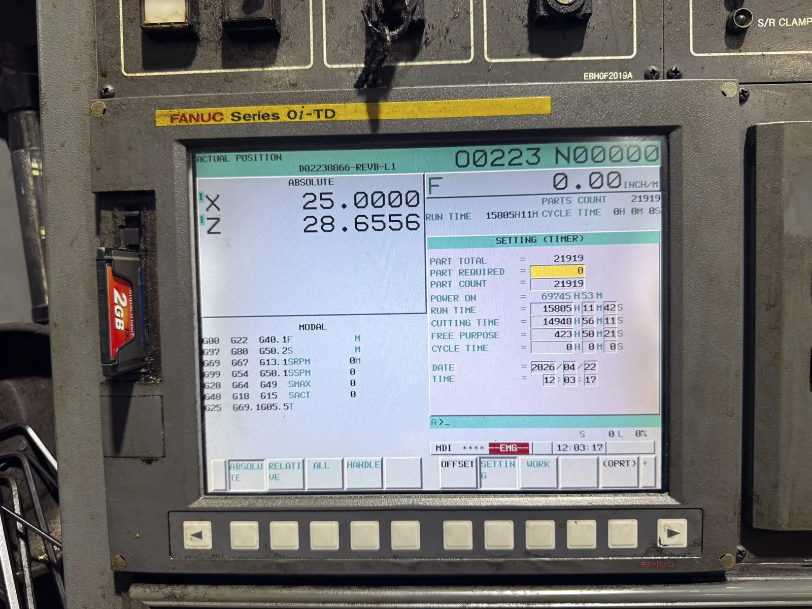 Samsung #SL45/2200BB, CNC lathe, 30.5" swing, 86" centers, 24" chuck, 7.125" bore, 50 HP, 1200 RPM, 2013 - Image 8
