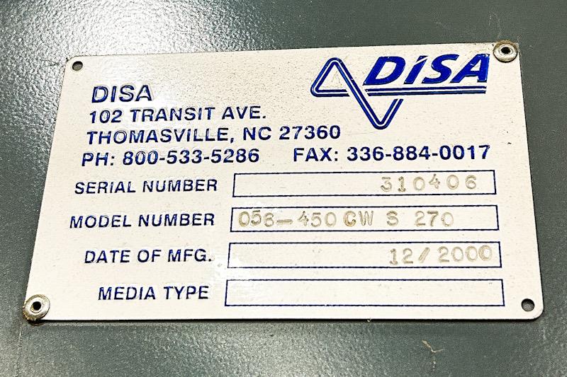 9,000 CFM, Disa #NFP-3H-OP, Baghouse Dust Collector, 894 Sq. Ft., 20 HP, 1,755 RPM, 208-230/460 V., (48) 8" - Image 3