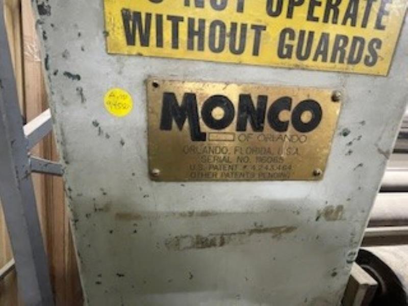 62" Monco #TB-60, Hot Top & Bottom Panel Laminator, 1-1/2" Max Part Thickness, 14" Rollers, 25-106 FPM, 5 HP - Image 7