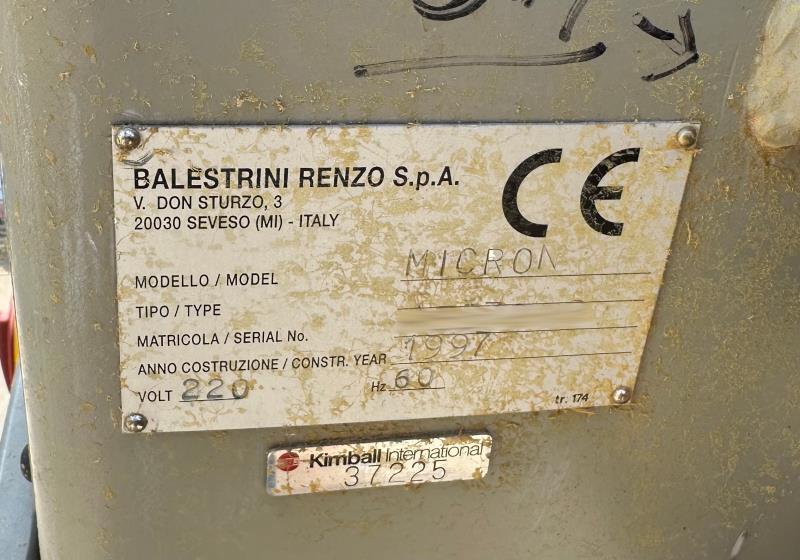 Balestrini #Micron, Oscillating Slot Mortiser, Twin Tables, 400-500 Mortises/Hr., 4.72" Mortise Length, 3.14" - Image 4