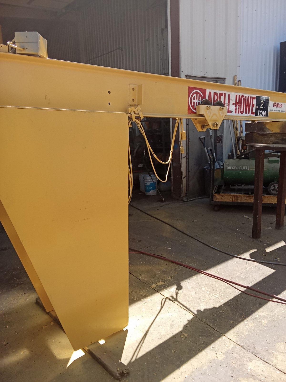2 Ton, Abell-Howe, Free Standing Jib Crane, 360&deg;, 10' Hub, 120" Column, w/ Budgit 2 Ton Chain Hoist - Image 5