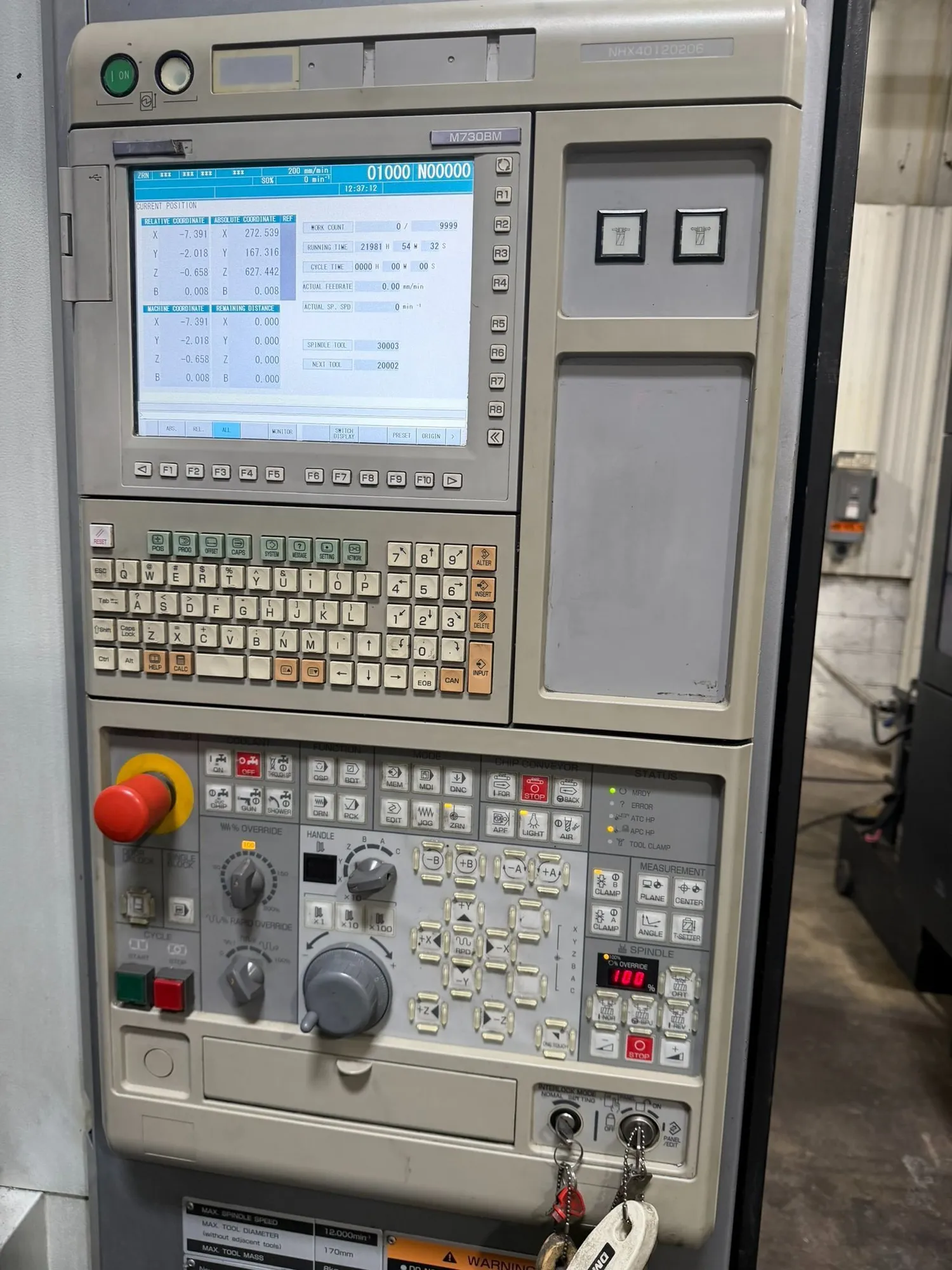 Mori Seiki #NHX-4000, Horizontal Machining Center, 22" X, 22" Y, 26" Z, 12000 RPM, 40 HP, CAT40, 40 automatic - Image 2