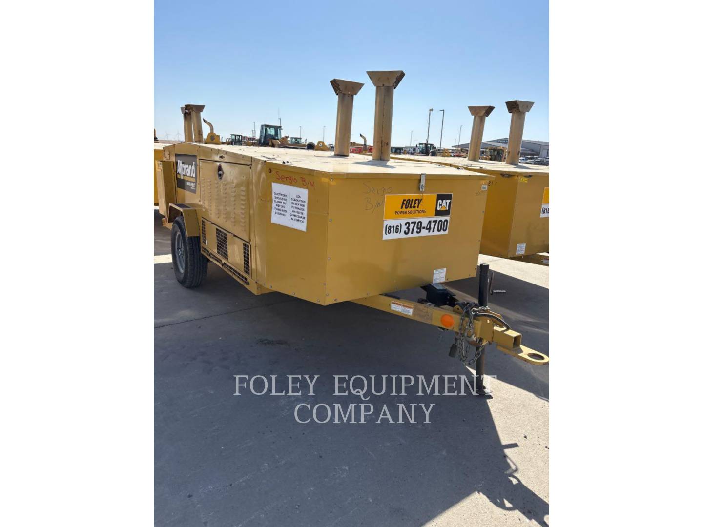 1000000 BTU, 3200 CFM, Allmand #HEATD1MIQ, portable diesel heater, 175 gallon fuel tank, CAT C1.5 engine - Image 2