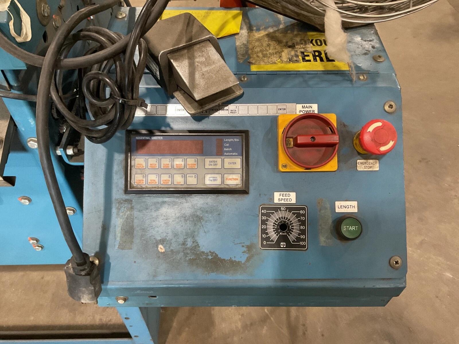 60" Rosenthal #SM-60, Straight Knife Sheeter, integral shafted unwind, cone chucks - Image 6