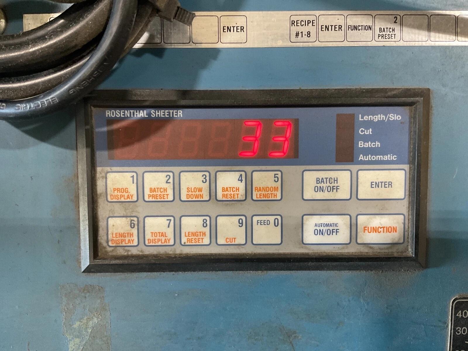 60" Rosenthal #SM-60, Straight Knife Sheeter, integral shafted unwind, cone chucks - Image 7