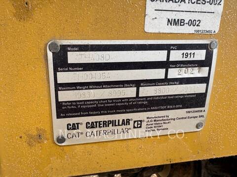 Cat TH408D, Telehandler, 2690 hours, S/N: TH901054, 2021 - Image 6