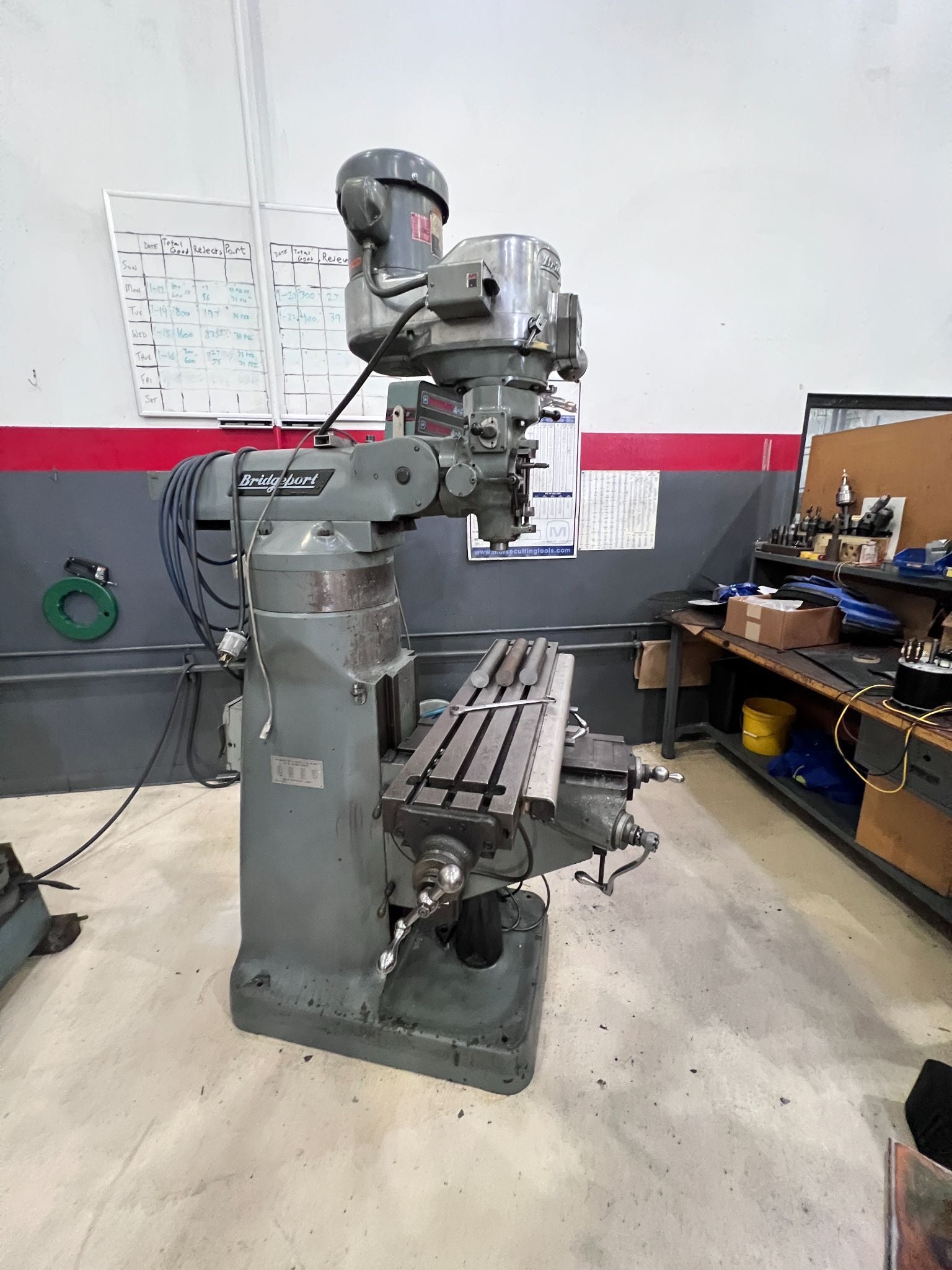 Bridgeport #2, vertical knee mill, 9" x 42" table, 2 HP, 4,200 RPM, Accu-Rite III XY digital read out, 4" - Image 3