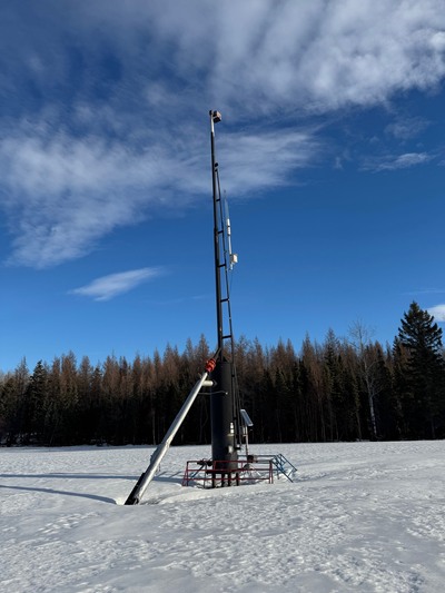 4" x 40' Tornado Self Supported Flare Stack, 4" 150 RF Inlet, Integral 24" x 10' KO, 2006 - Image 1