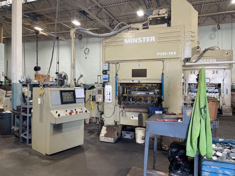 110 Ton, Minster #P2H-100-48x31-FW, Straight Side Double Crank Press, 3.9" Stroke, 250 SPM, 48" x31.5" Bed - Image 1
