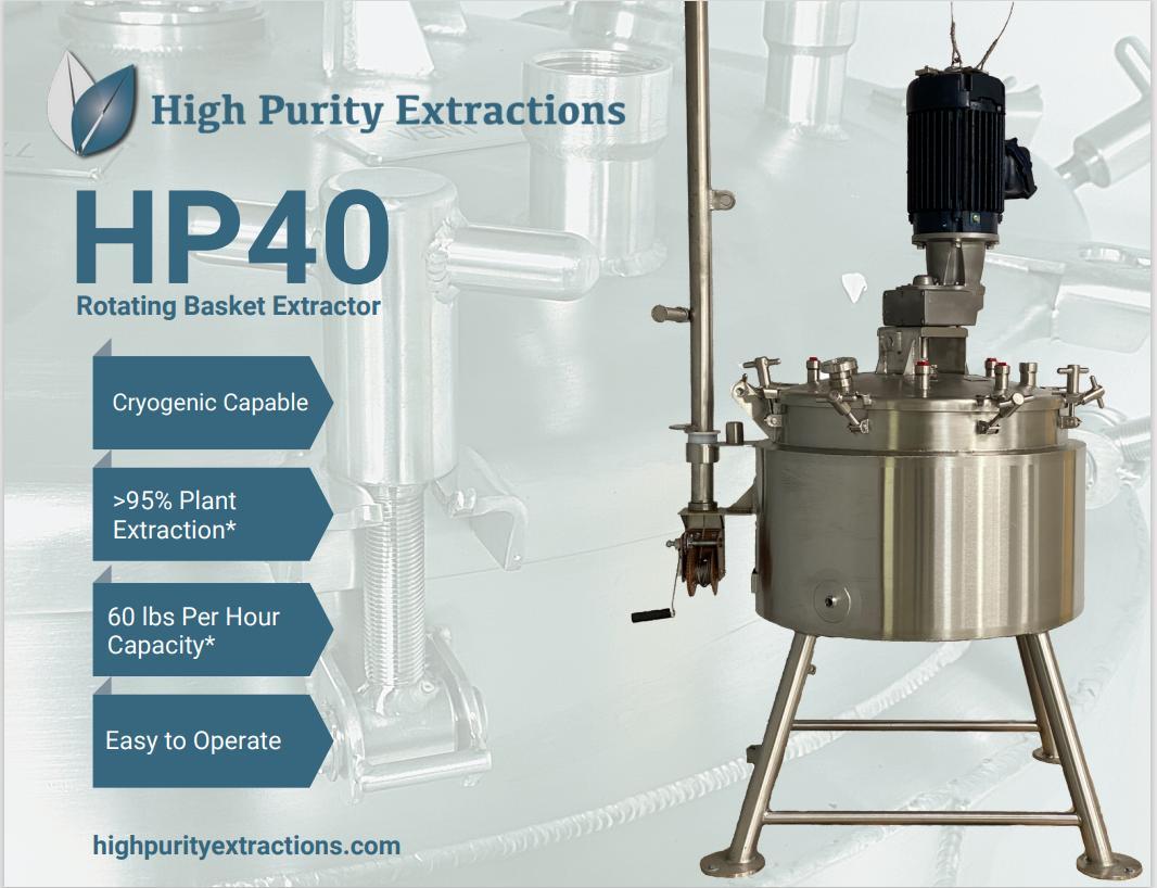High Purity Extractions #HP40, Rotary Basket Extractor, 35 Gal., Cryogenic Capable, 95% Extraction, 20 - Image 3