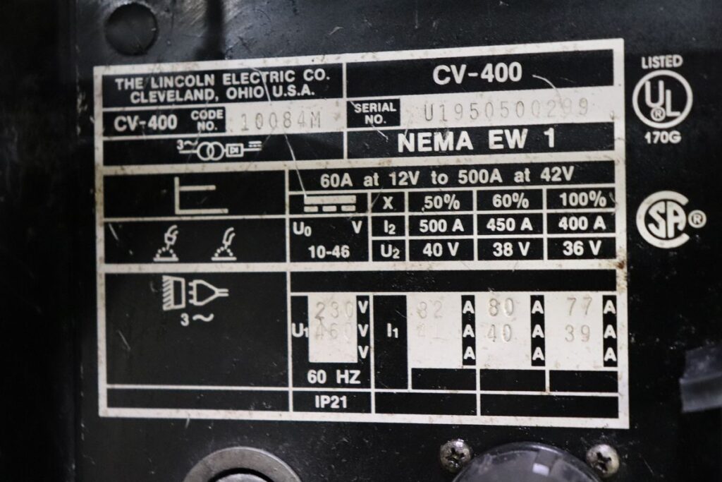 Lincoln #CV-400, DC power source, welder with LN-9 GMA wire feeder, not working, for parts - Image 7