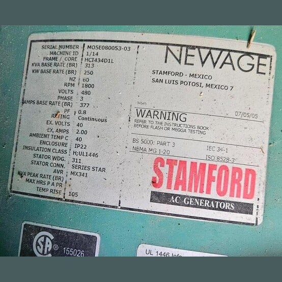 250 KW Cummins Onan #250GEBC, natural gas generator set, continuous duty, sound dampening, 1800 RPM, 480 - Image 3