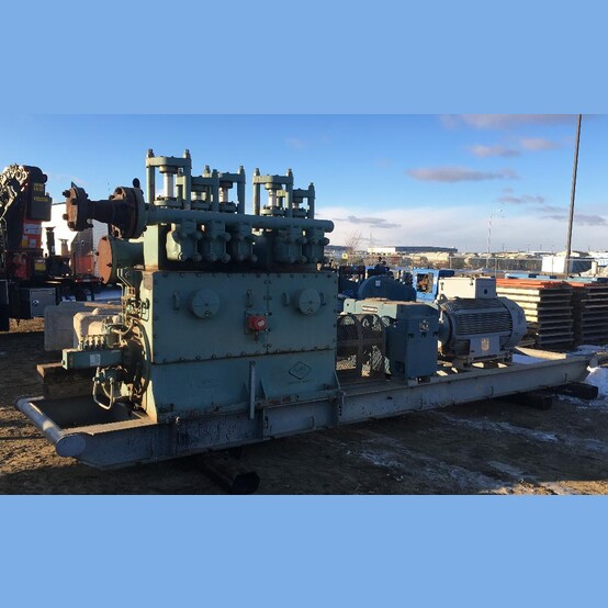 301 GPM, 3365 PSI, 600 HP Gardner Denver AJAX #Q600, Quintuplex Plunger Pump Skid, 1991 - Image 1