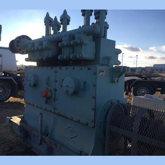 301 GPM, 3365 PSI, 600 HP Gardner Denver AJAX #Q600, Quintuplex Plunger Pump Skid, 1991 - Image 3