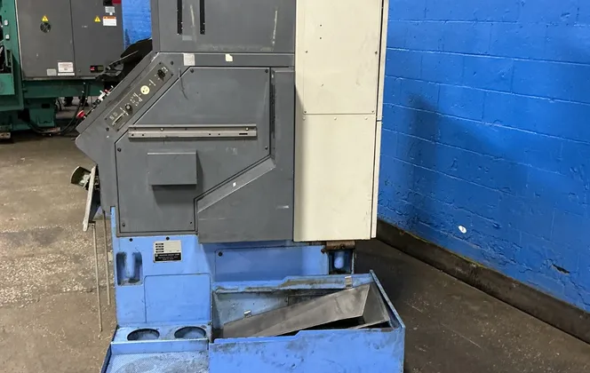 Mazak #QT-10, CNC lathe, 22 KVA, Mazatrol T Plus control, chip conveyor, 1997 - Image 9