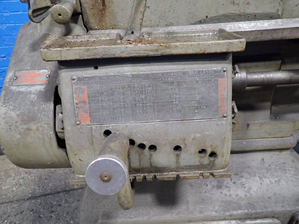 16" x 76" South Bend, engine lathe, 9" 3-jaw chuck, 1.5" bore - Image 6