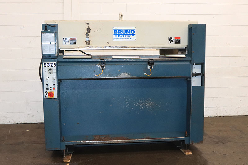 25 Ton, Atom #S-325, travelling head, hydraulic clicker press, 63" x23" head, 13.75 stroke, 15.75" daylight - Image 1