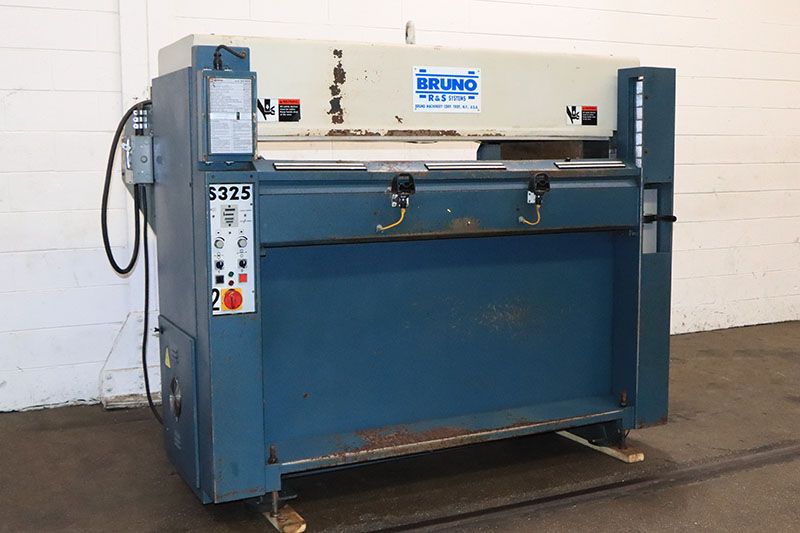 25 Ton, Atom #S-325, travelling head, hydraulic clicker press, 63" x23" head, 13.75 stroke, 15.75" daylight - Image 3