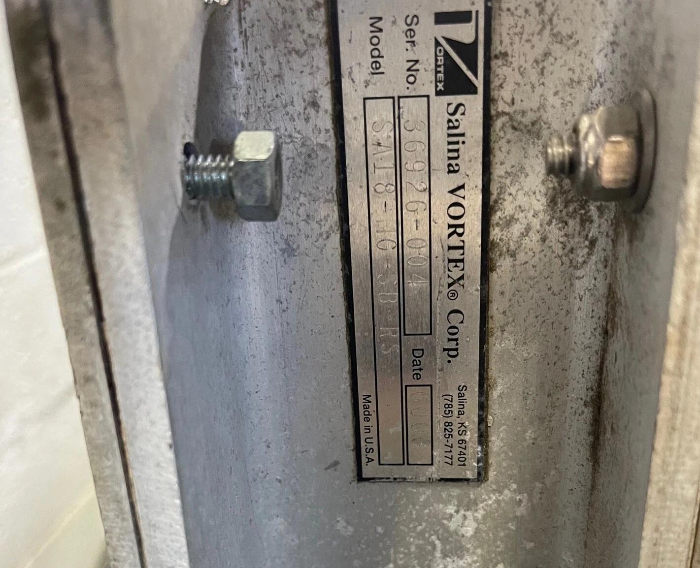 Salina Vortex #SA18-MG-SB-RS, Pneumatic Gate Knife Valve, 18" x 18" size, 20-1/4" bolt hole center to center - Image 2