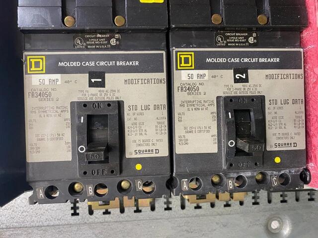 225 Amp. Square D, HCN0952-2MN, I-Line Panelboard/Power Distribution Panel, (2) 50 amp breakers, (1) 100 amp - Image 8