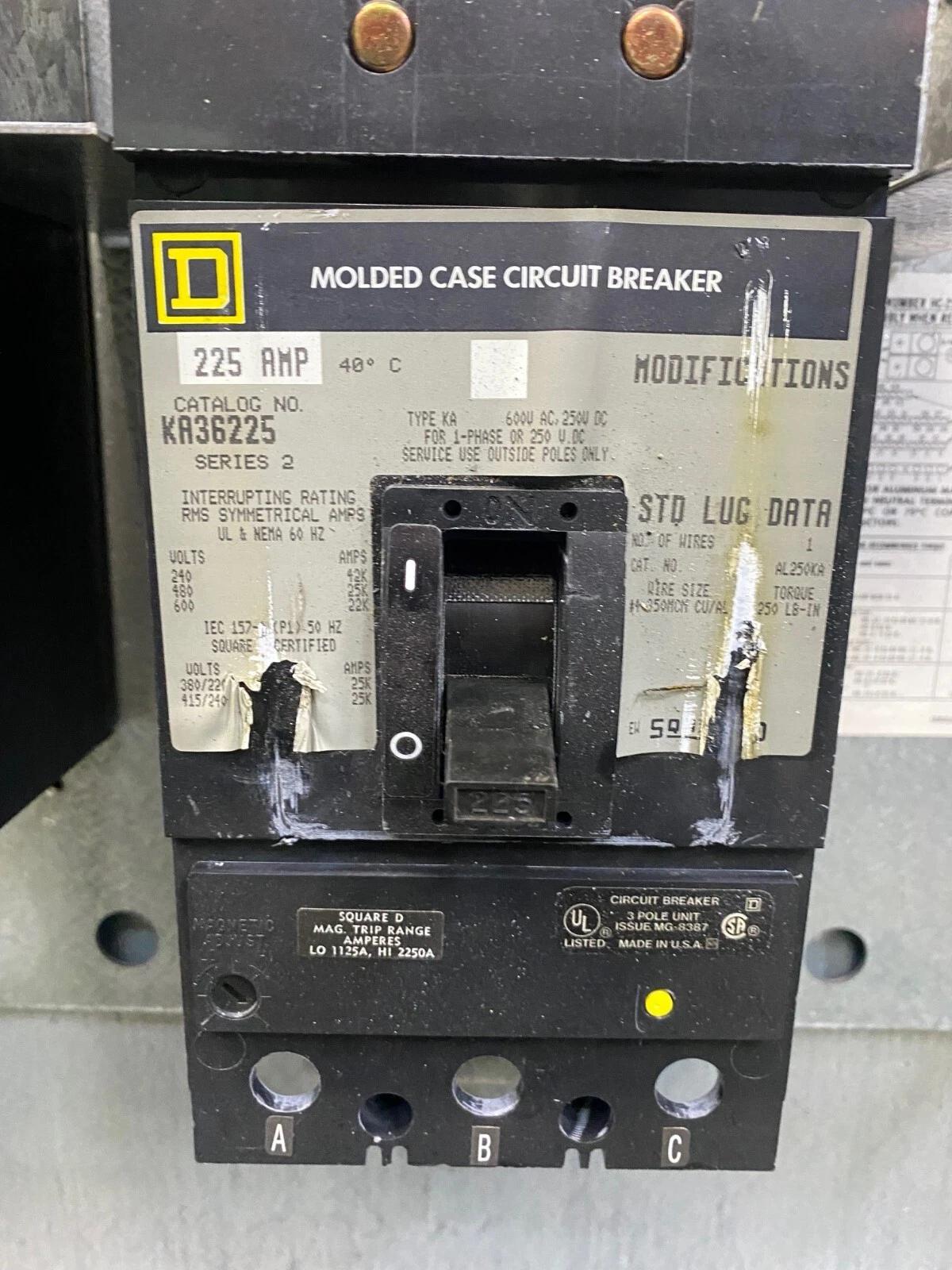 225 Amp. Square D, HCN0952-2MN, I-Line Panelboard/Power Distribution Panel, (2) 50 amp breakers, (1) 100 amp - Image 10