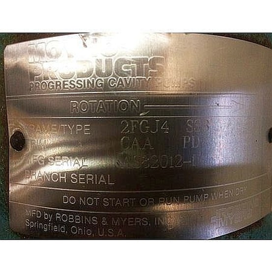 Moyno #2FGJ4, Stainless Steel Progressive Cavity Pump, 2 HP, 230/460 V. - Image 3