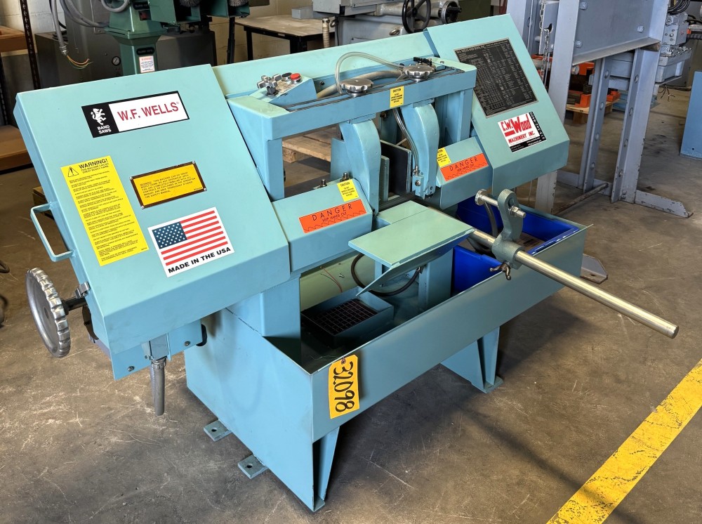 10" x 16" W.F. Wells Horizontal Band Saw #L-10, 11" Rounds, 2 HP, Reconditioned - Image 3