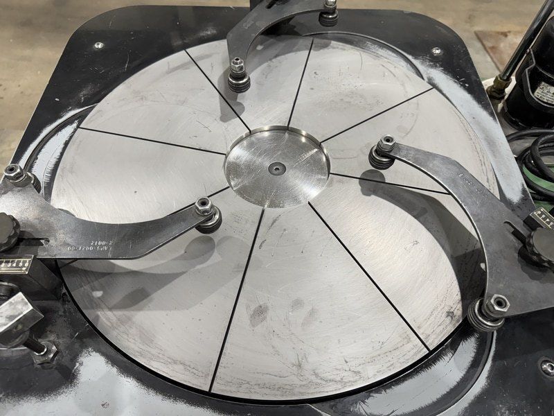 20" Lapmaster #20, serrated cast iron plate, slurry distribution system, rings & weights, 1 HP - Image 7