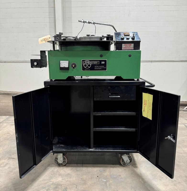20" Lapmaster #20, serrated cast iron plate, slurry distribution system, rings & weights, 1 HP - Image 9