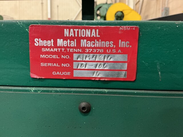 16 gauge National #NR4816, sheet roller, 48" long max - Image 6