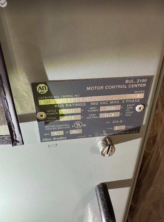 Allen-Bradley, Centerline 2100, Motor Control Center (MCC) - Image 2