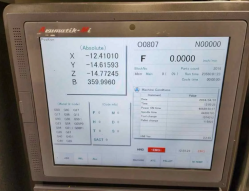Kitamura #MyCenter-HX400IG/500, 4-Axis Horizontal Machining Center, 15.75" pallets, 24" X/Y/Z, 15,000 RPM - Image 3