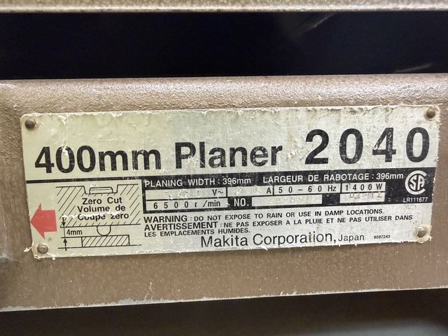 Makita #2040, 400mm planer - Image 7