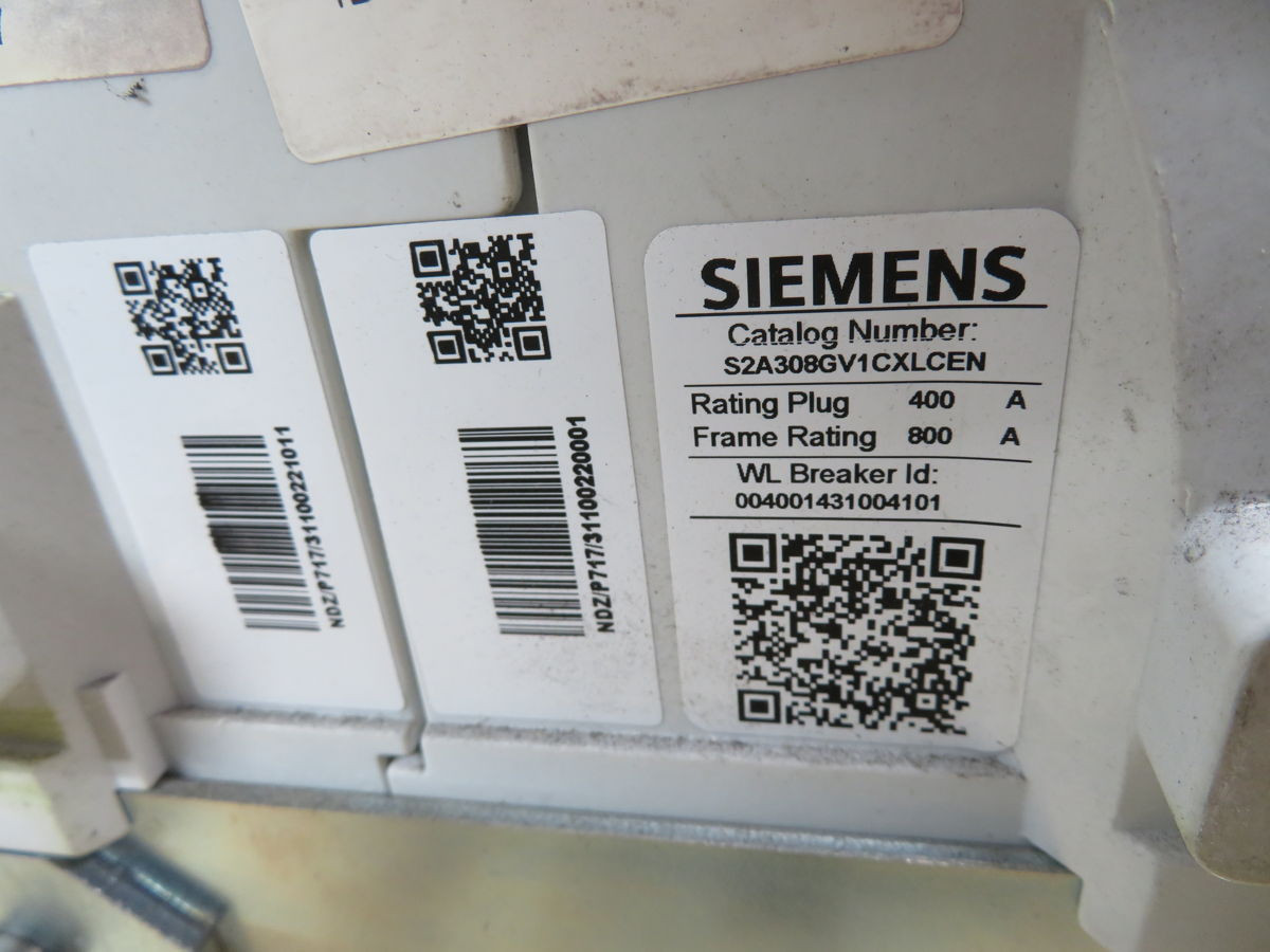 800 Amps, Siemens #WLS2A316-S2A308GV1CXLCEN, LV Air Circuit Breaker, 3-Pole, 690 Volts, 65 kA, 2023 - Image 4
