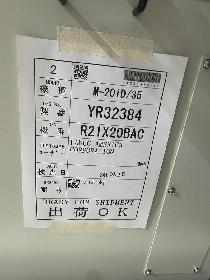 Fanuc, M-20ID/35, Articulated Robot, 35 kg Payload, 1831 mm Reach, R-30IB Plus Controller, 2021 - Image 8