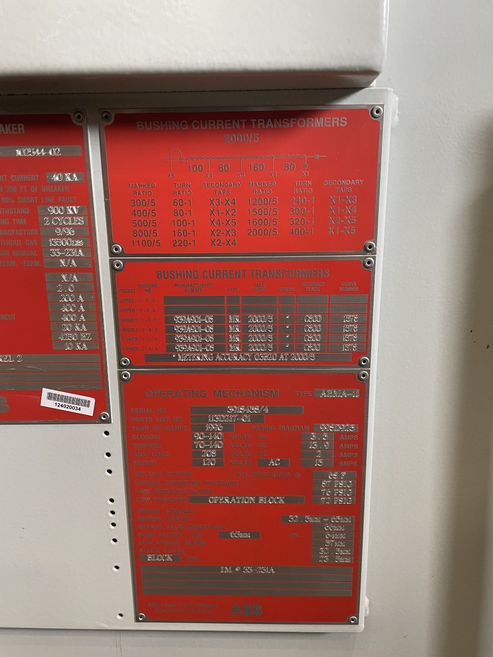 2000 Amps, ABB, 242 PMG 40 20 242 PMG 40-20, 242 kV, High Voltage Circuit Breaker - Image 1