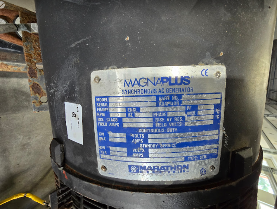 Marathon Electric #362CSL1606-1, MagnaPlus Synchronous Allis-Chalmers Generator, 80 kVA, skid mount, air - Image 2